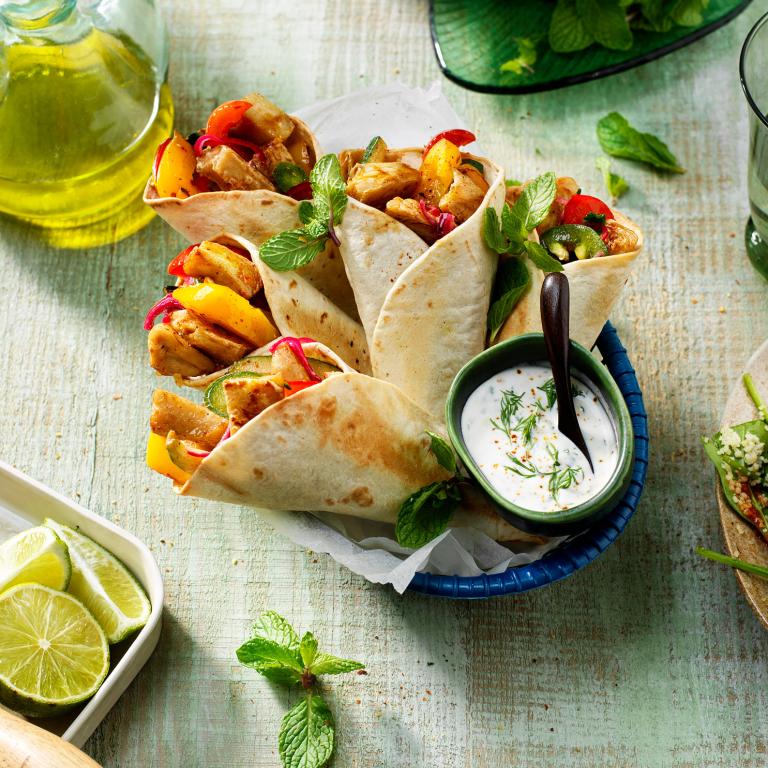 Mini wraps med veganske filetstykker Mini wraps med veganske filetstykker