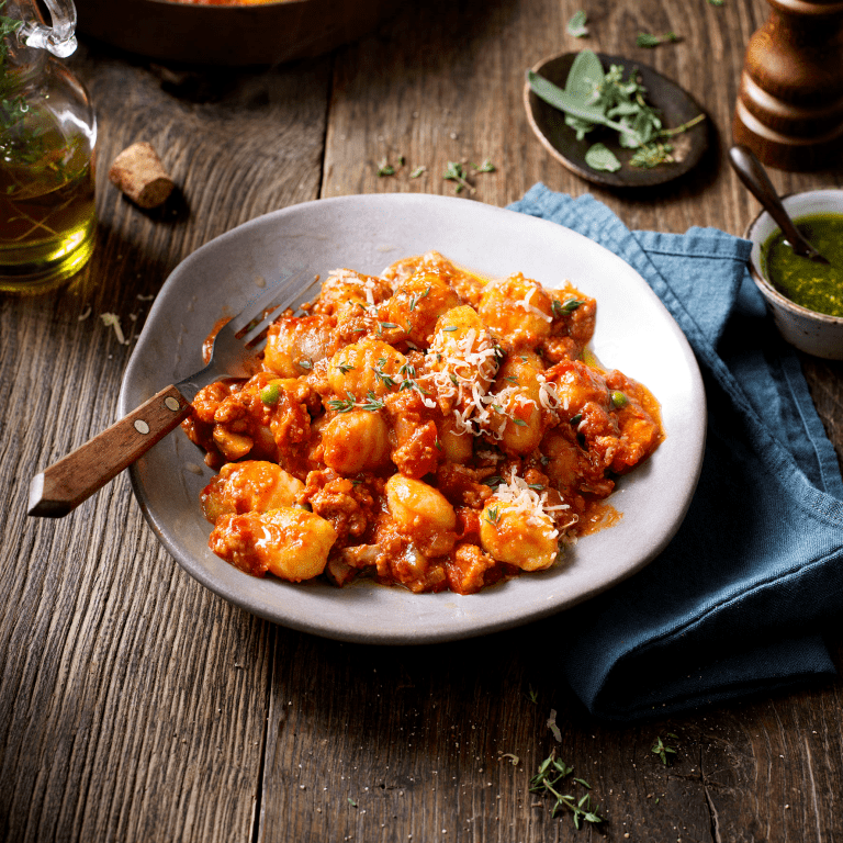 Veggie Gnocchi Bolognese Gnocci med sensationel fars