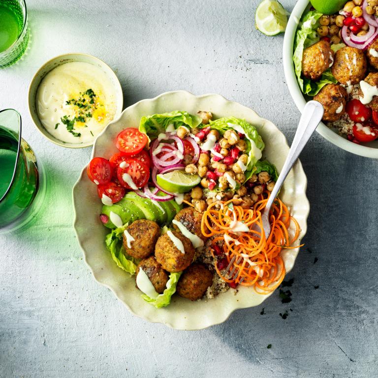 Falafelskål uden affald Falafelskål uden affald