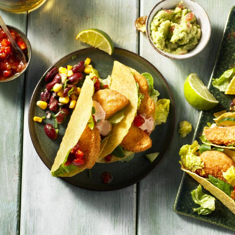 Mexicanske tacos med veganske nuggets Mexicanske tacos med veganske nuggets